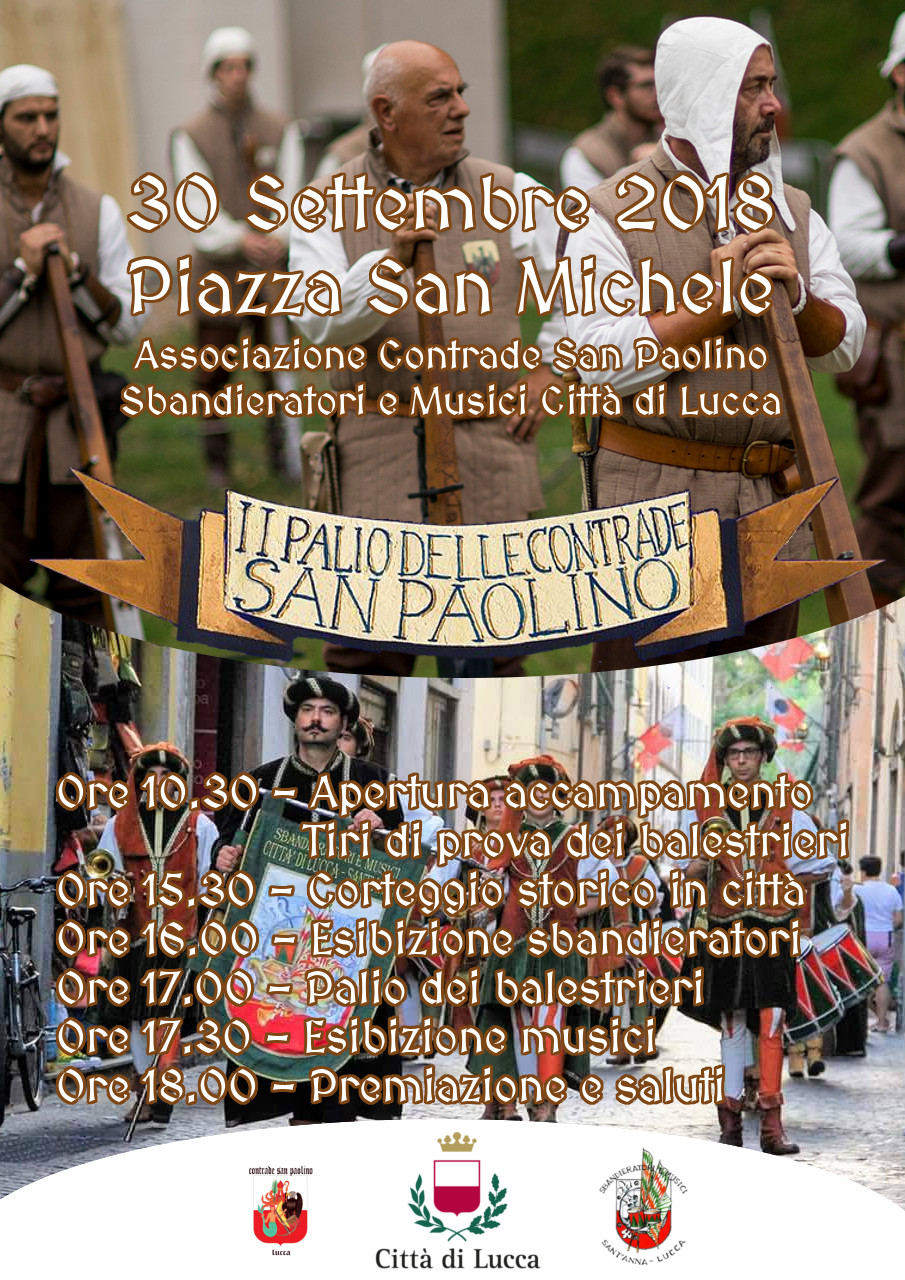 programma palio delle contrade san paolino 2018