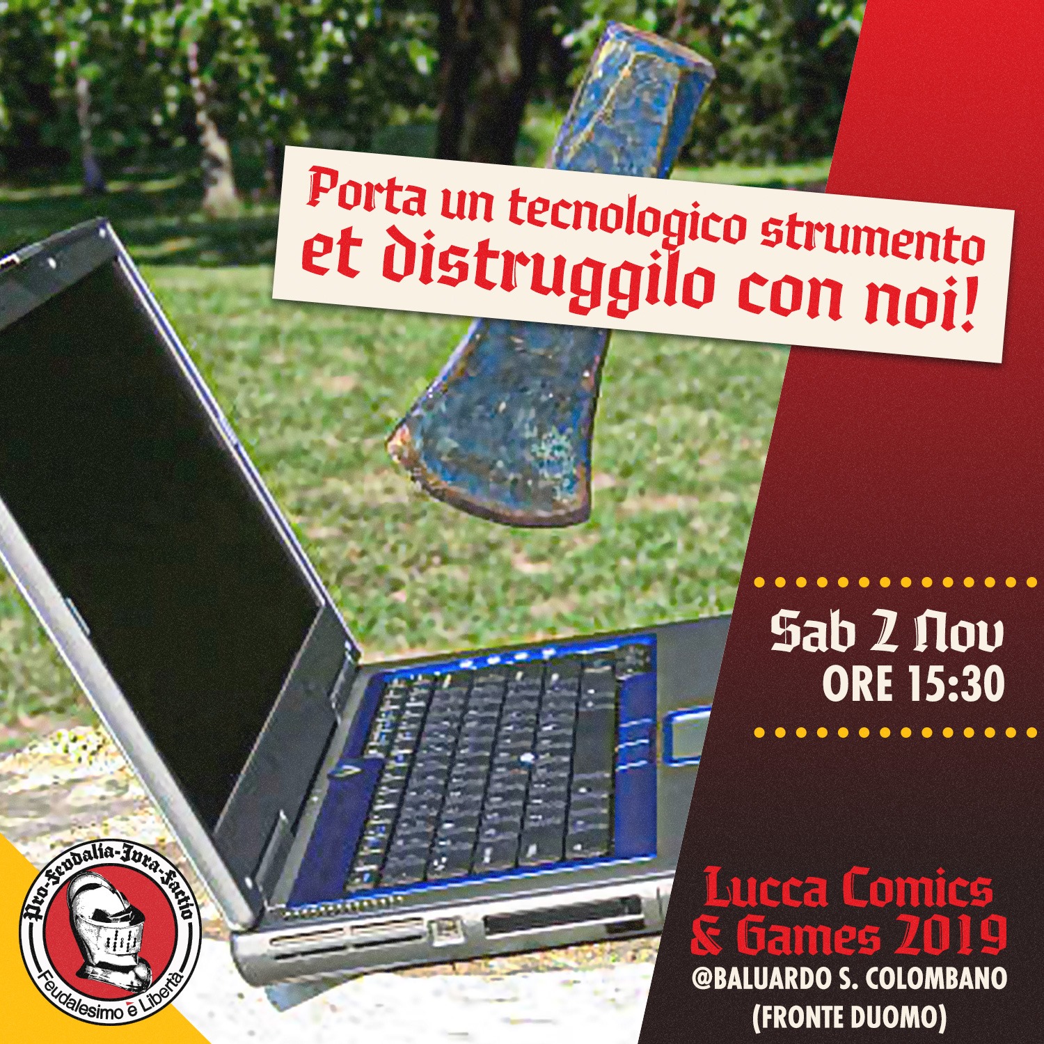 locandina evento contrade a feudalesimo e libertà lucca comics