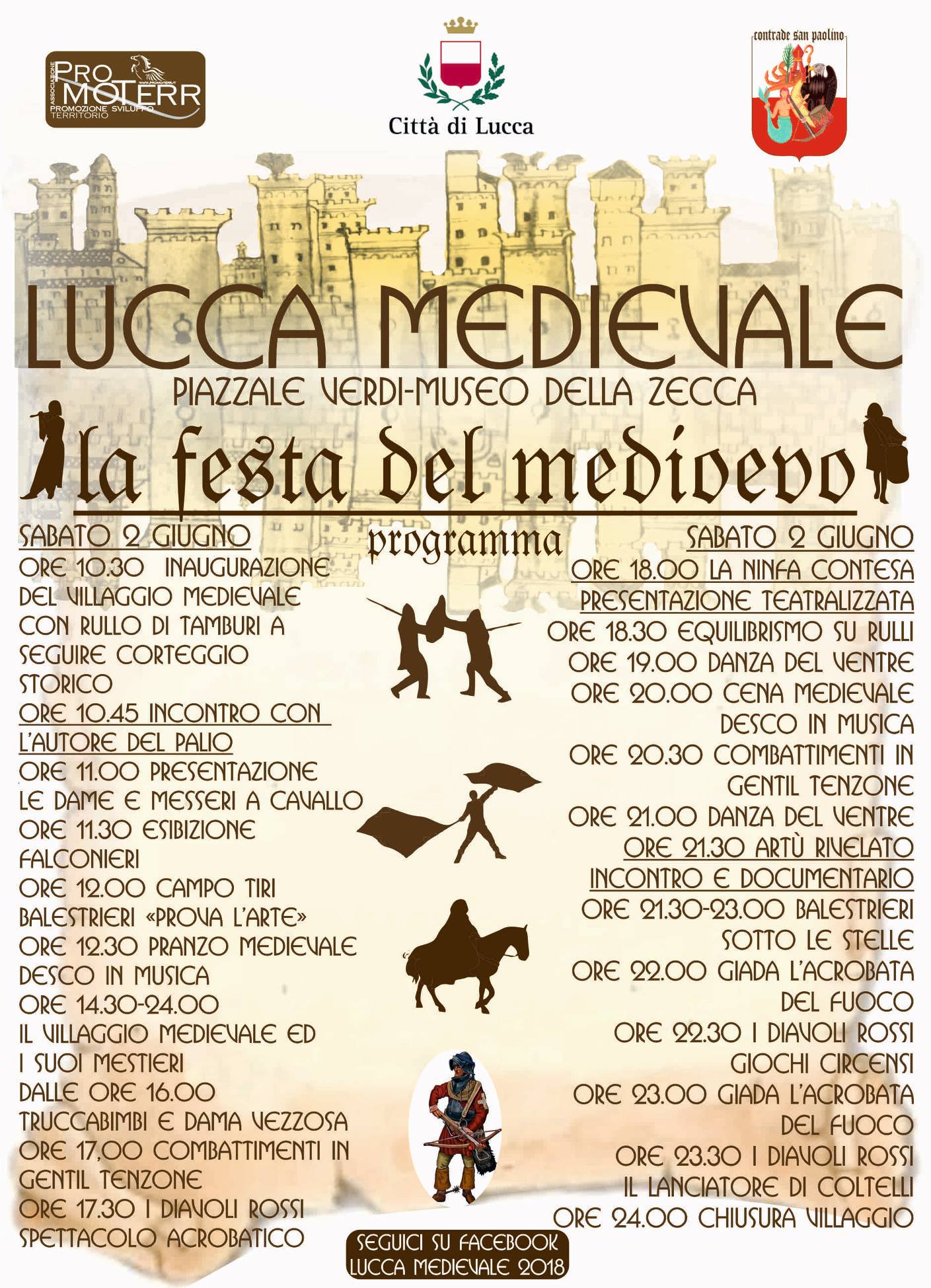 programma lucca medievale sabato 2
giugno